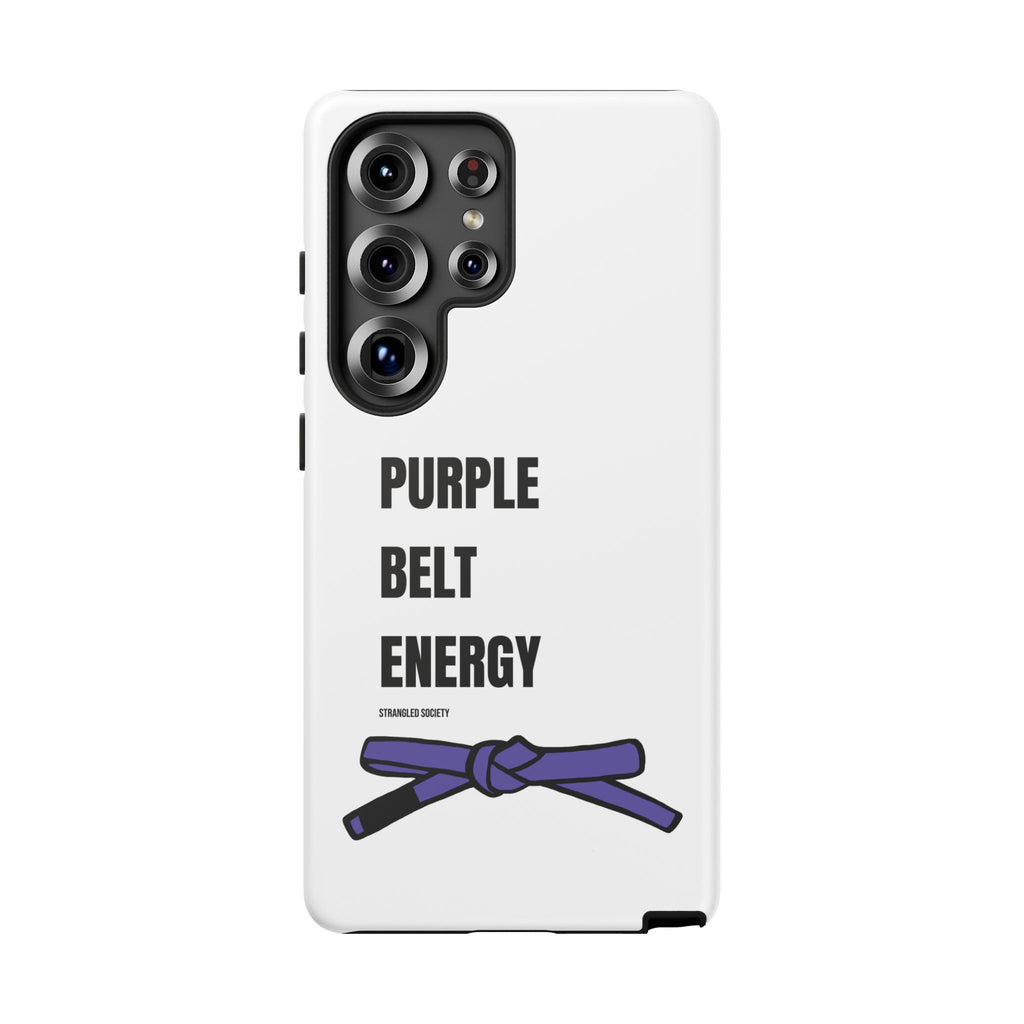 Purple Belt Energy, BJJ Purple Belt White Phone Case