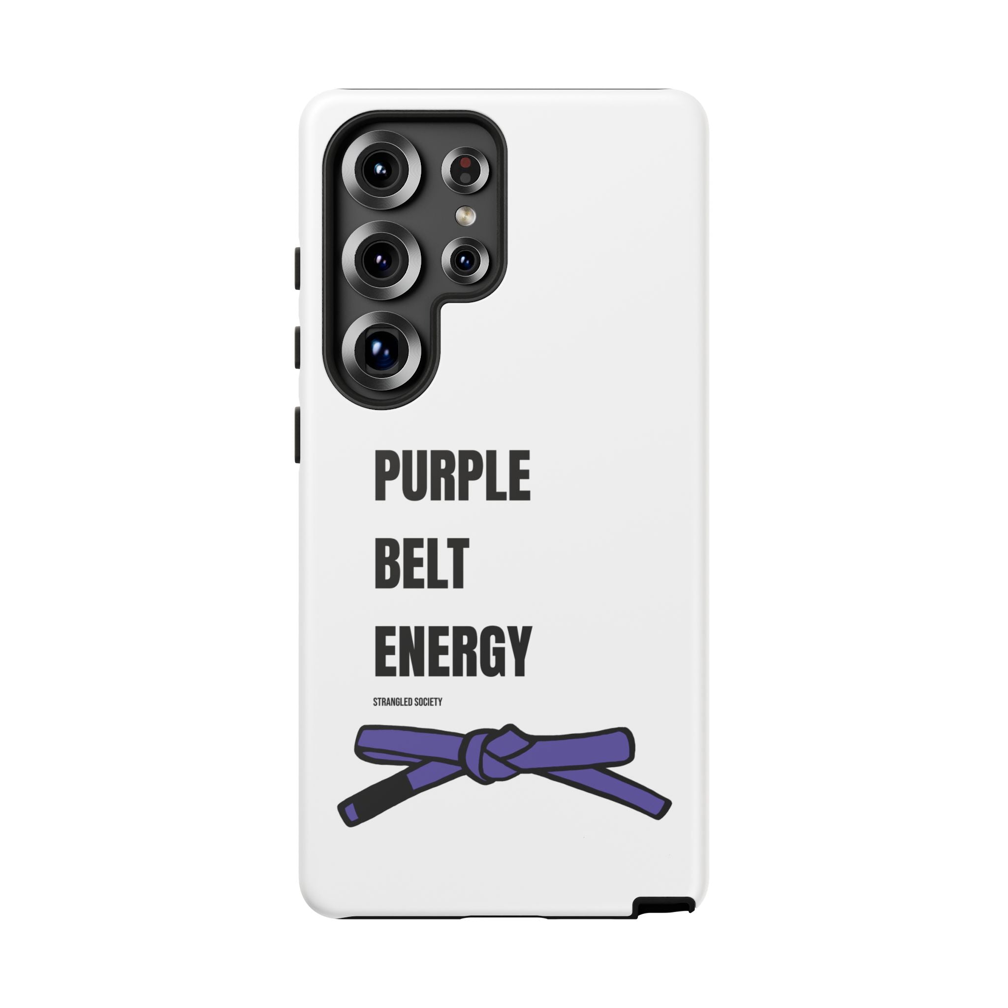 Purple Belt Energy, BJJ Purple Belt White Phone Case