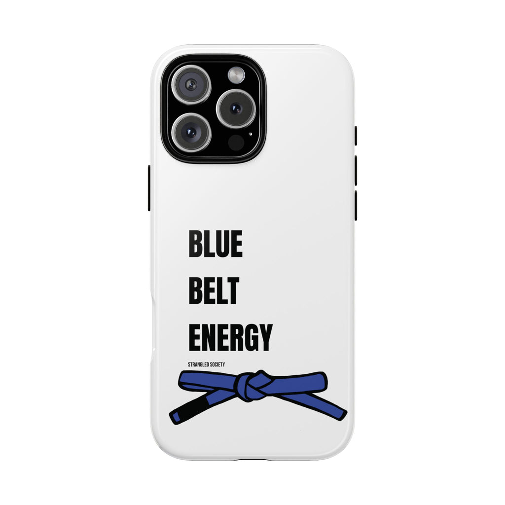 Blue Belt Energy Phone Case, BJJ Blue Belt White Phone Case