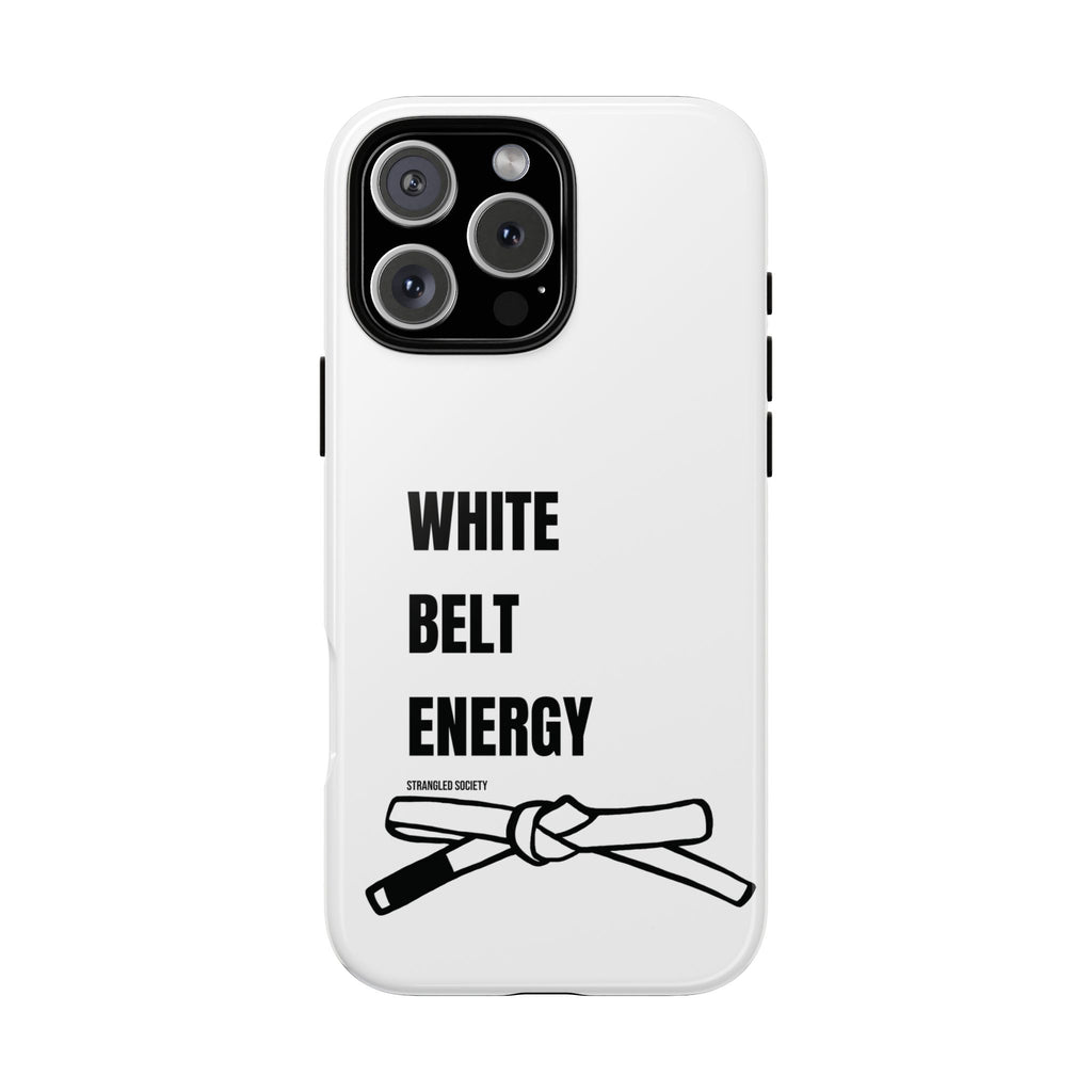 White Belt Energy, BJJ White Belt White Phone Case
