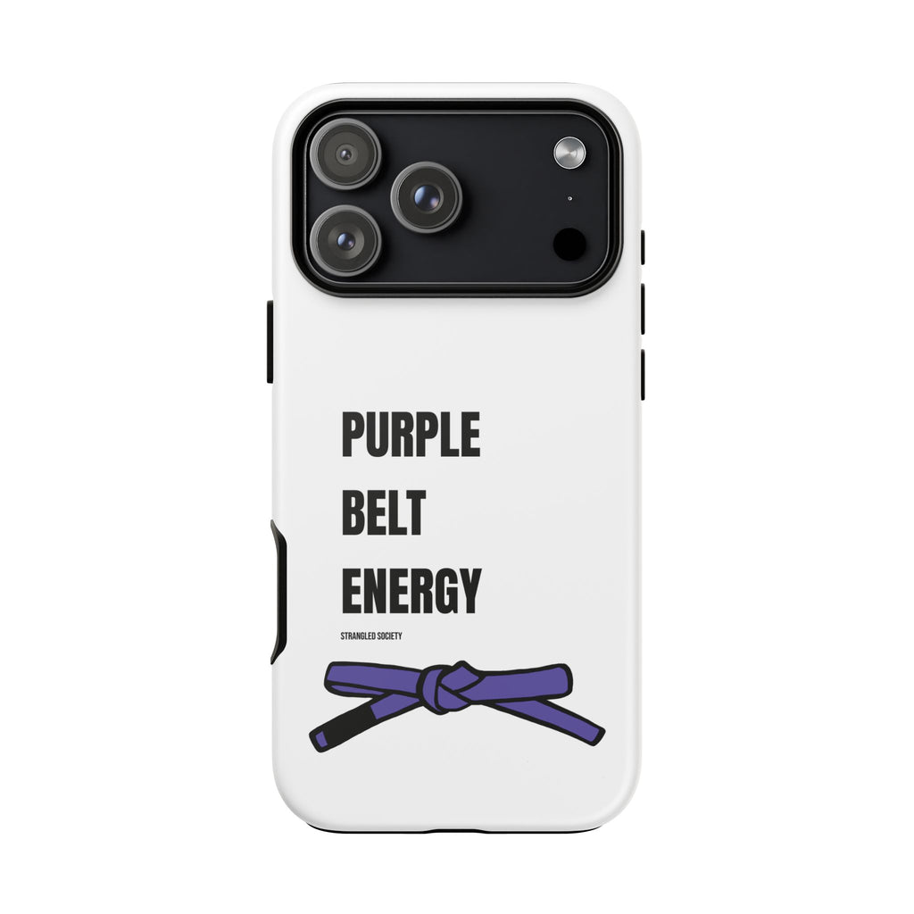 Purple Belt Energy, BJJ Purple Belt White Phone Case
