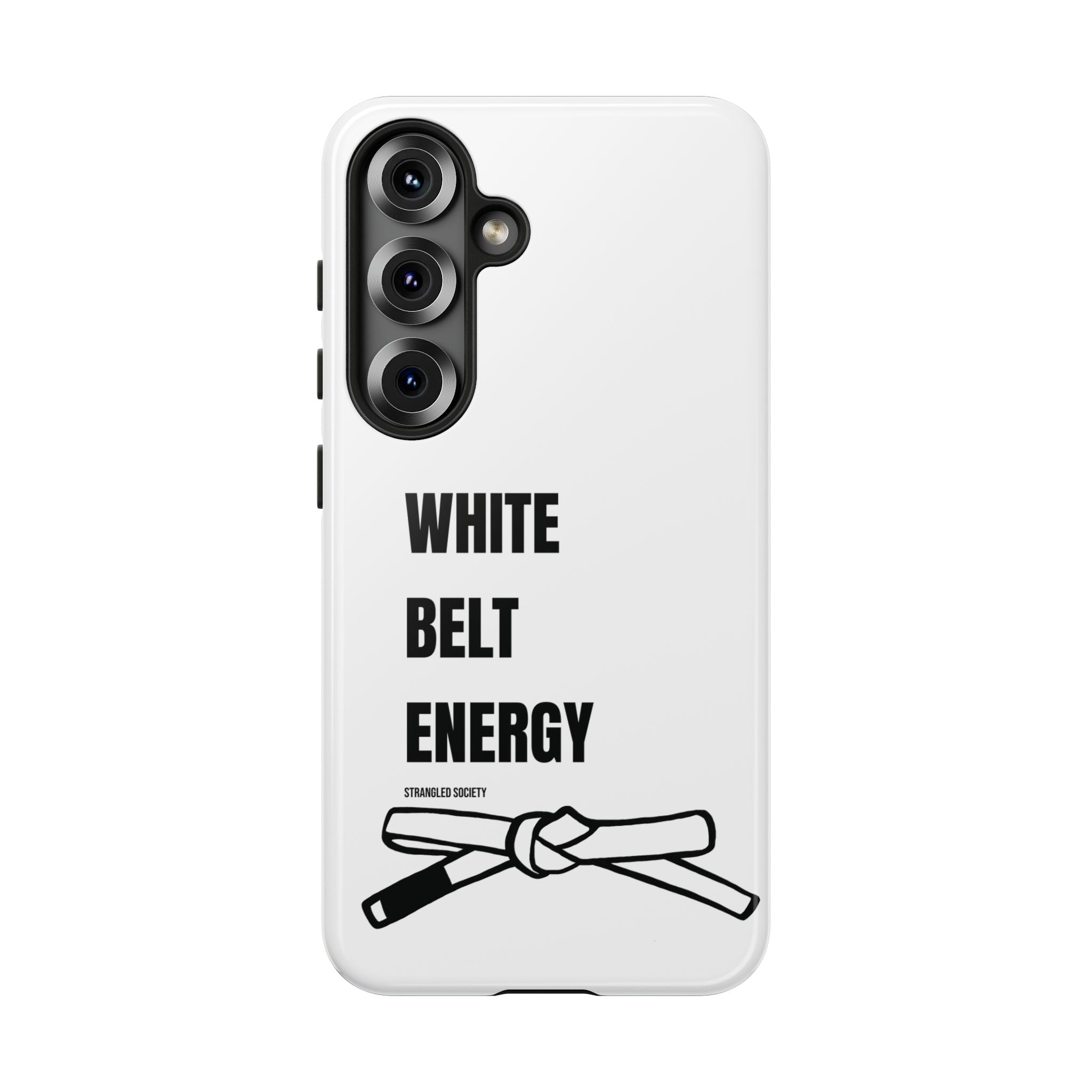 White Belt Energy, BJJ White Belt White Phone Case