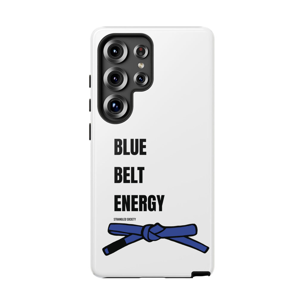 Blue Belt Energy Phone Case, BJJ Blue Belt White Phone Case