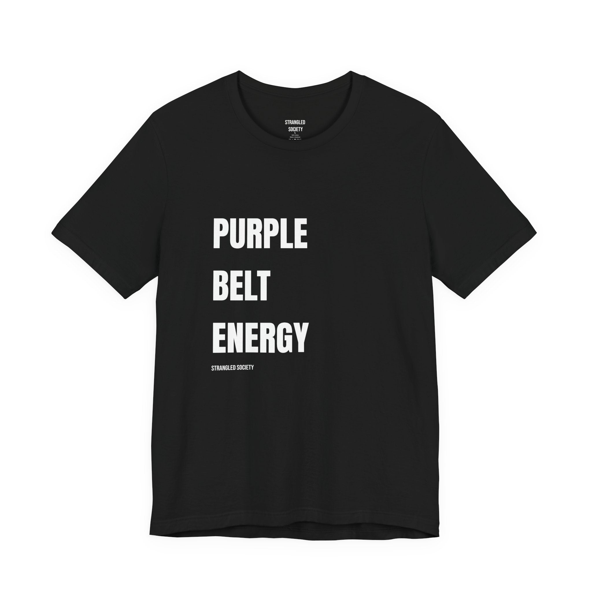 Purple Belt Energy T-Shirt, Minimalist BJJ Black T-shirt