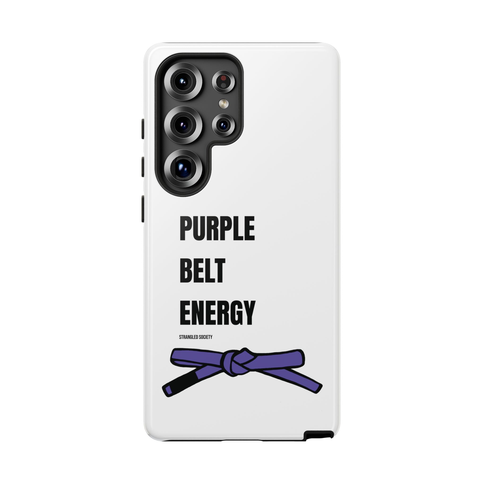 Purple Belt Energy, BJJ Purple Belt White Phone Case