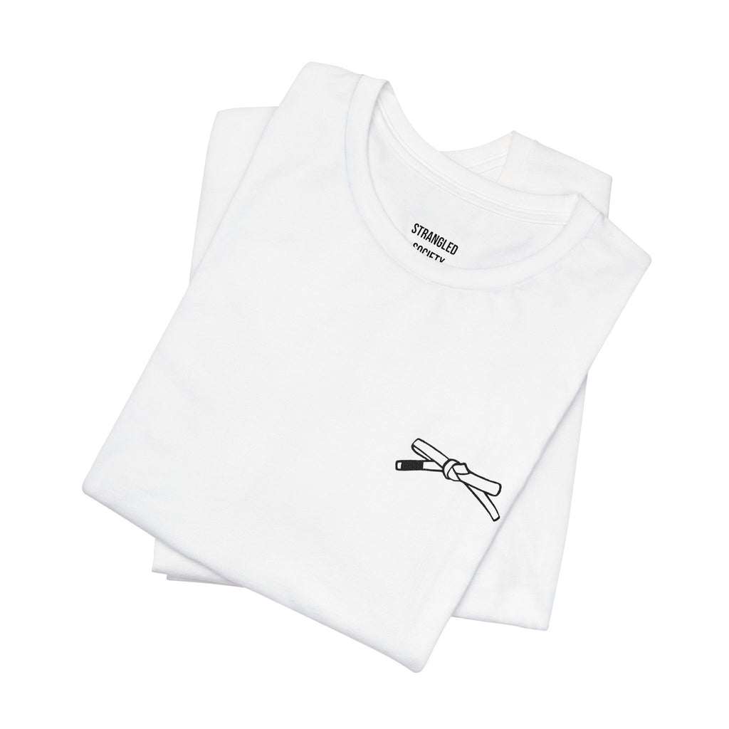 Embroidered White Belt, BJJ Tshirt