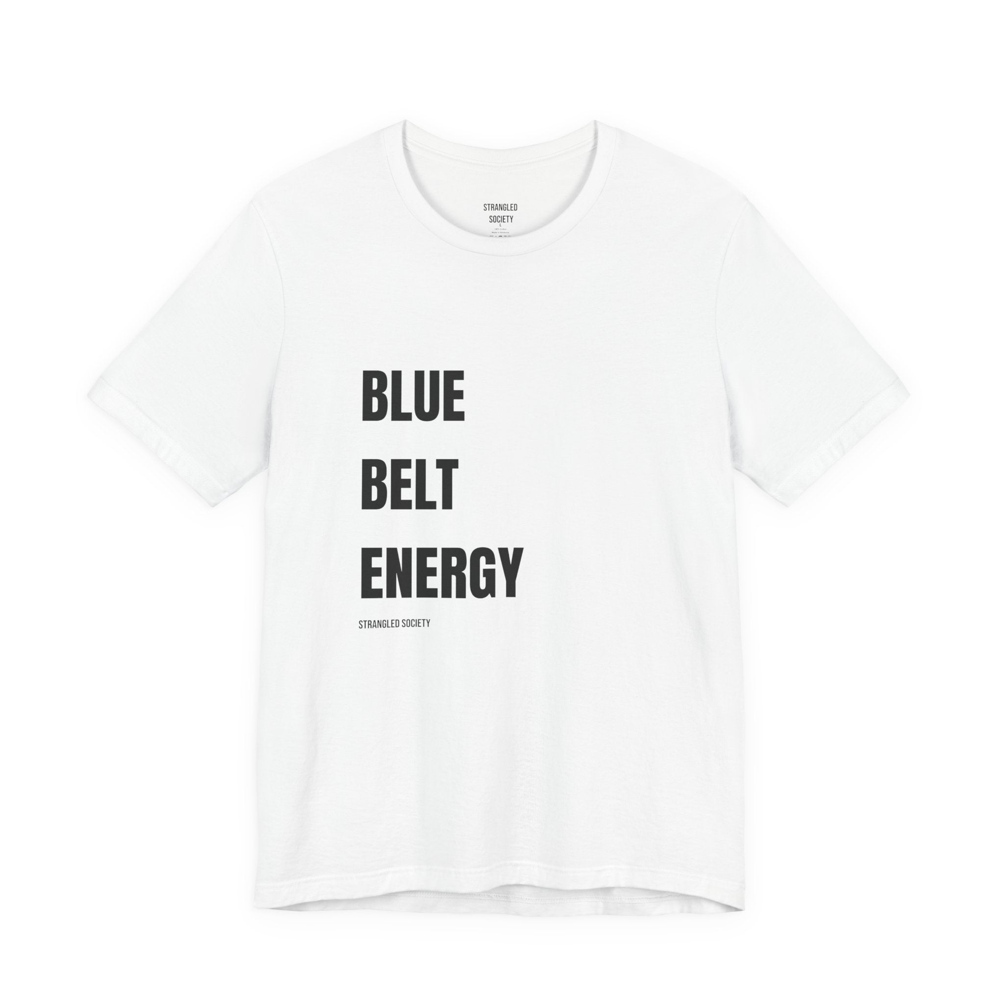 Blue Belt Energy Tee, Minimalist White Jiu Jitsu T-Shirt