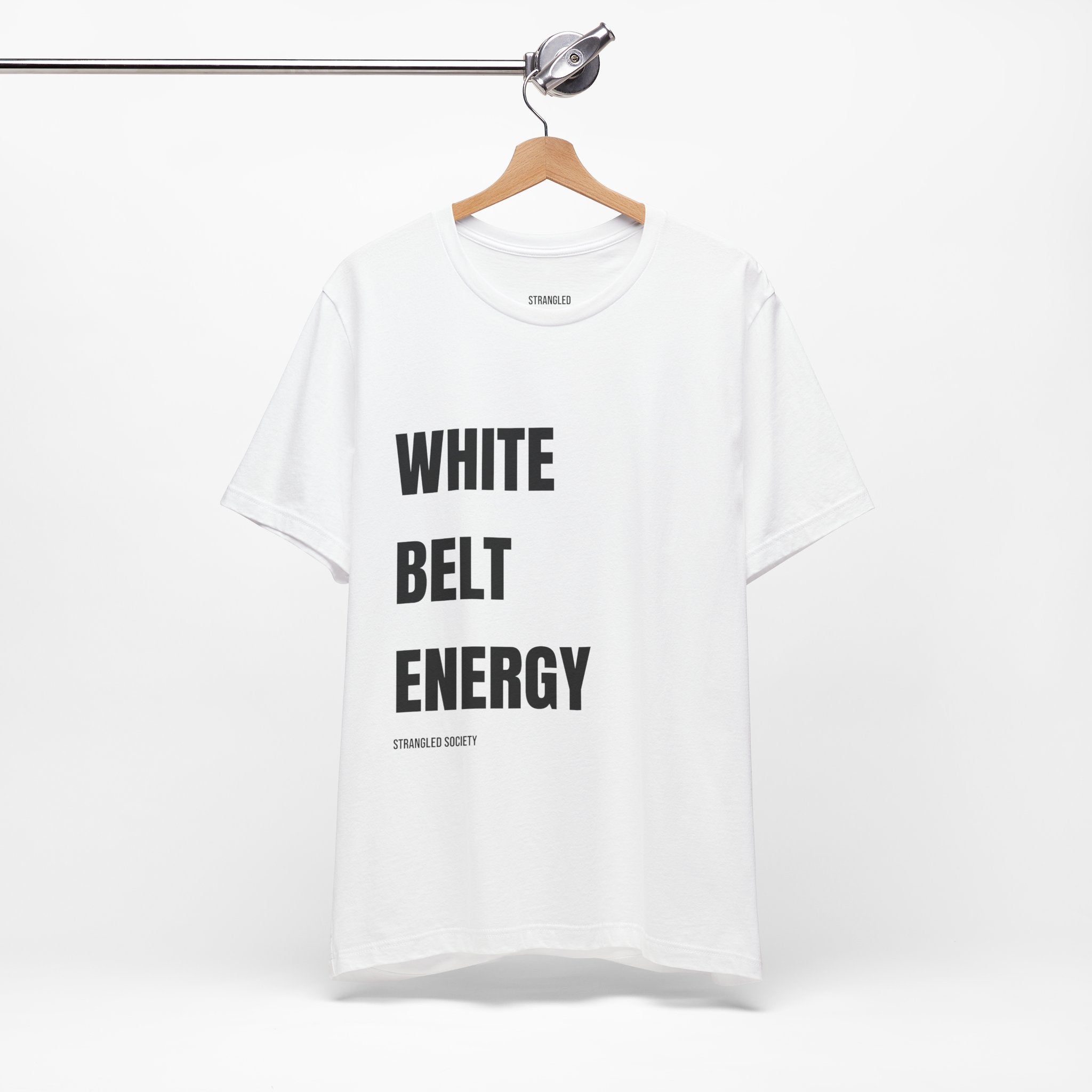 White Belt Energy T-Shirt, Jiu Jitsu Beginner Pride White Tee