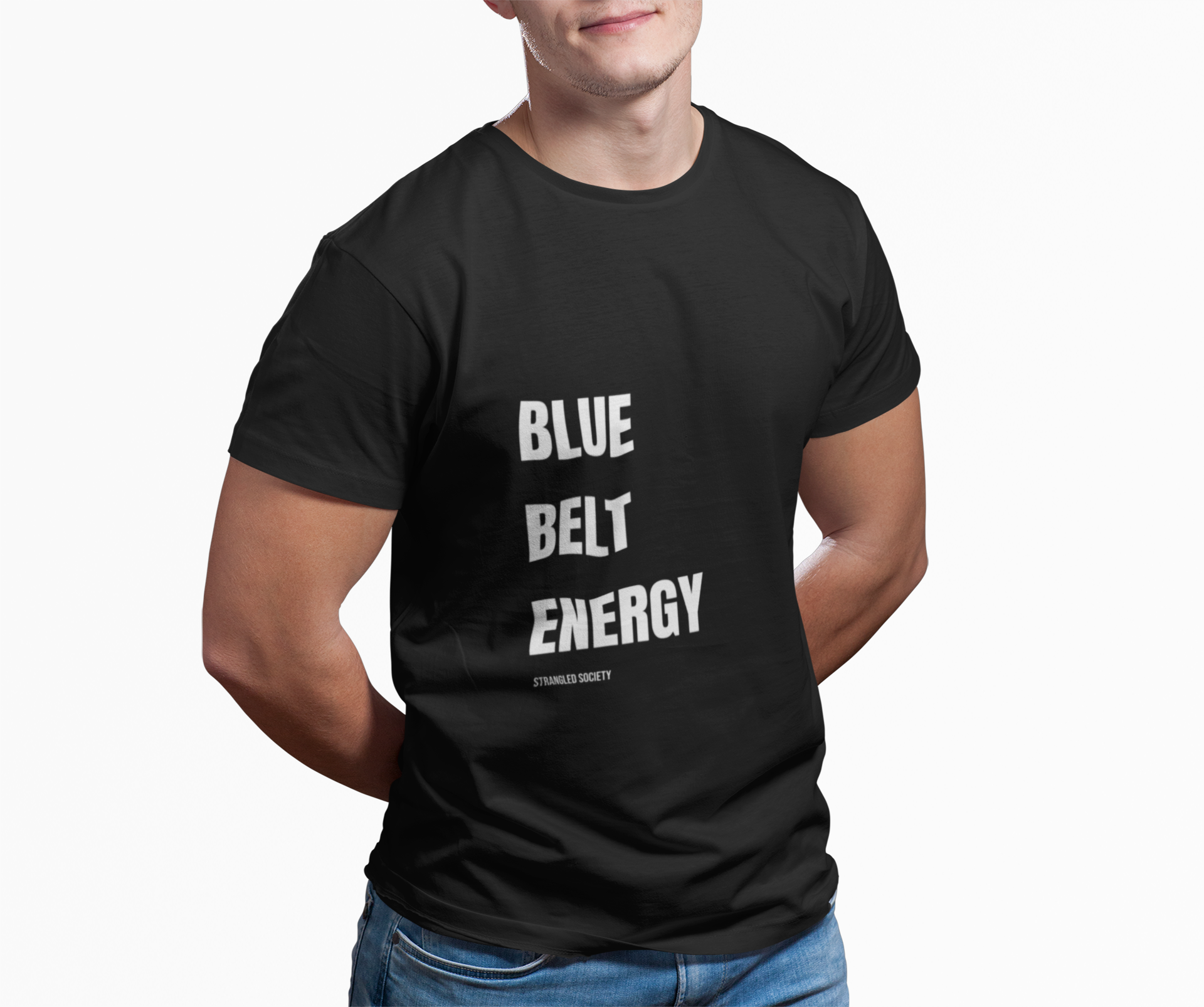 Blue Belt Energy Tee, Minimalist Black Jiu Jitsu T-Shirt