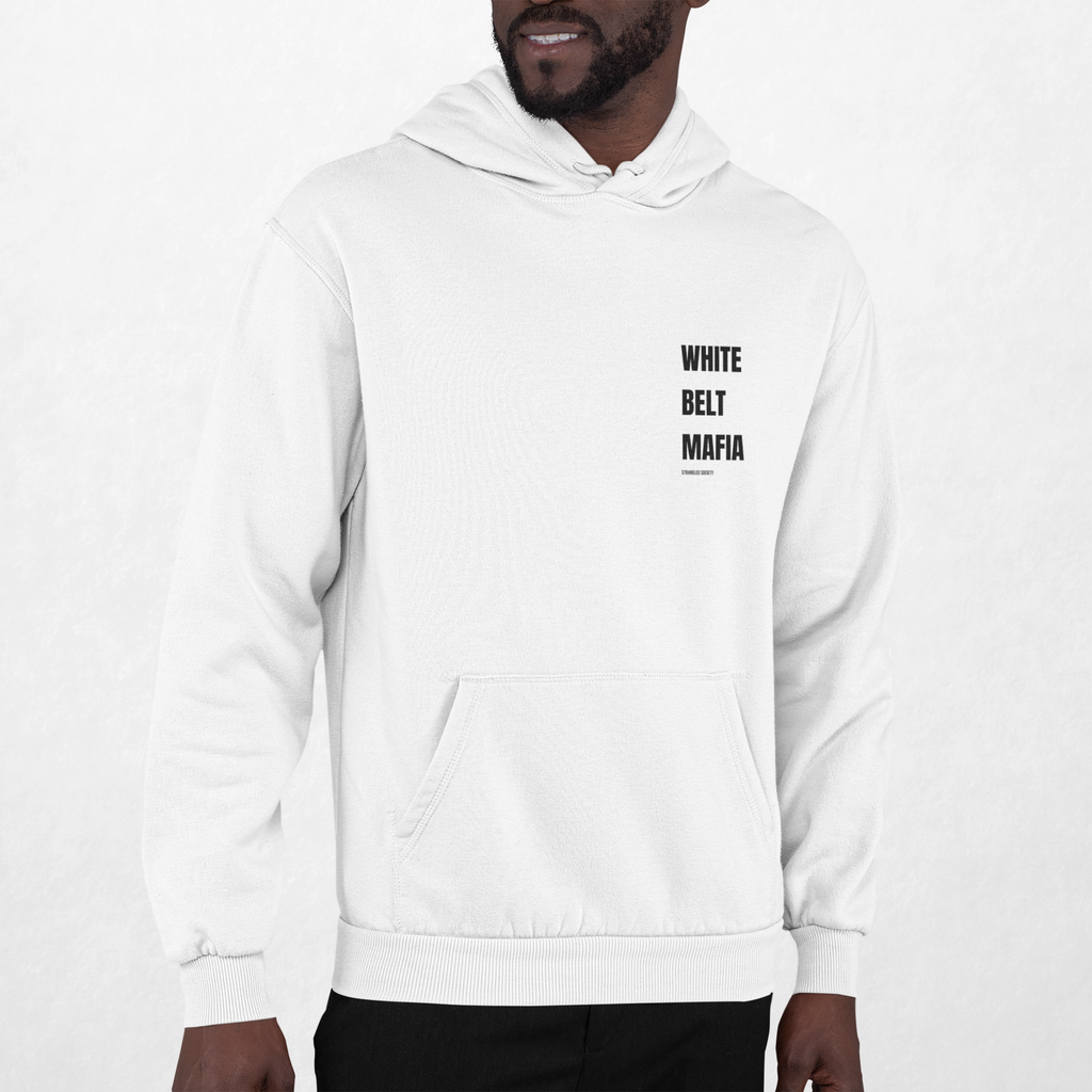 White Belt Mafia Hoodie, Premium Crewneck White Hoodie