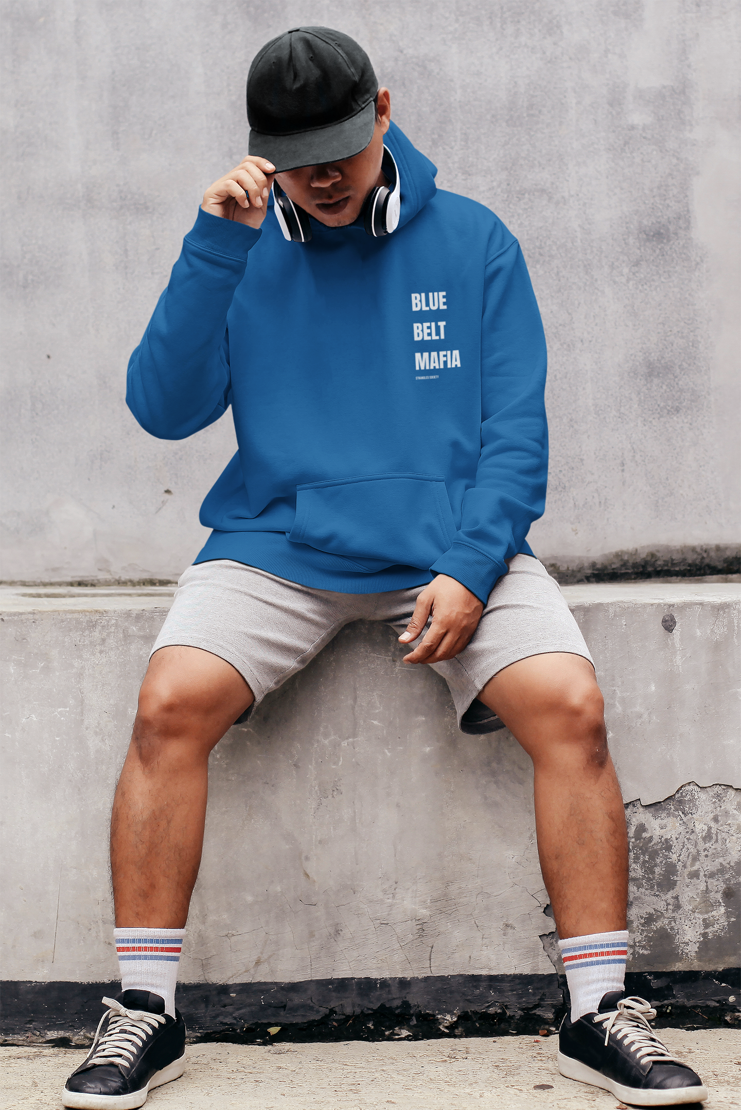 Blue Belt Mafia Hoodie, BJJ Crewneck Blue Hoodie