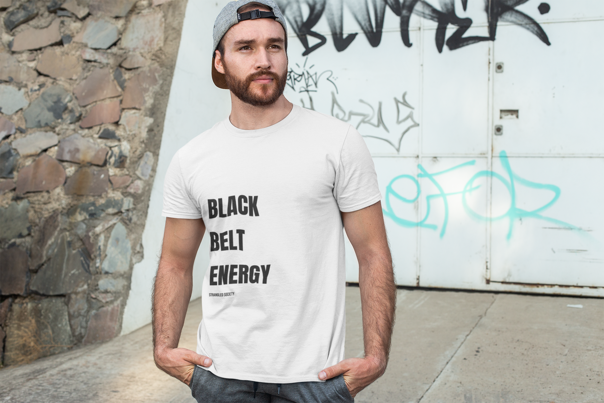 Black Belt Energy T-Shirt, BJJ Master White T Shirt