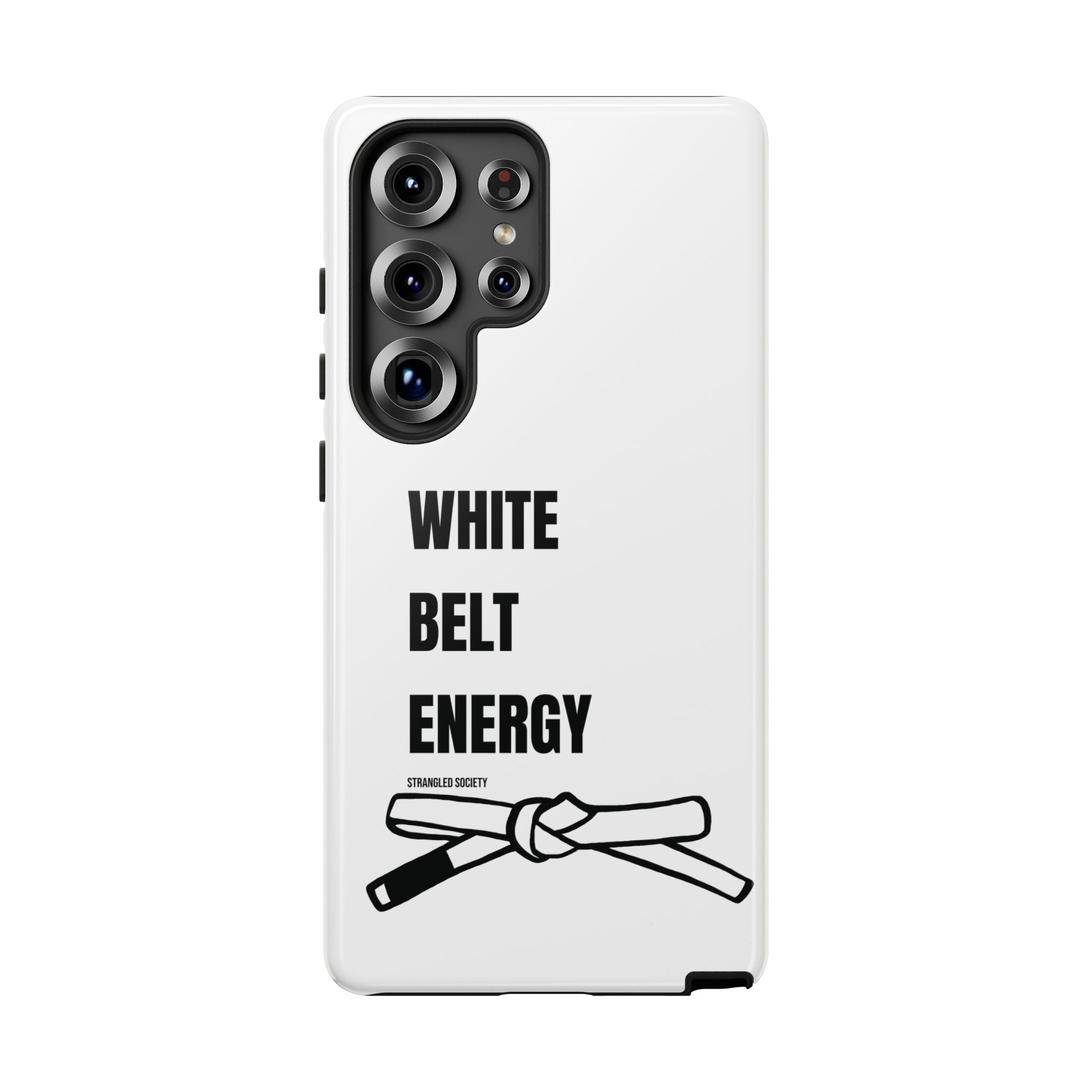 White Belt Energy, BJJ White Belt White Phone Case
