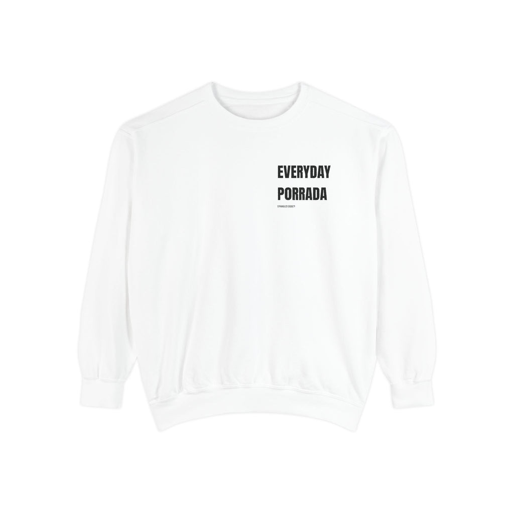 Everyday Porrada, Minimal White Crewneck Sweatshirt