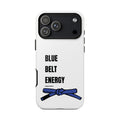 Blue Belt Energy Phone Case, BJJ Blue Belt White Phone Case