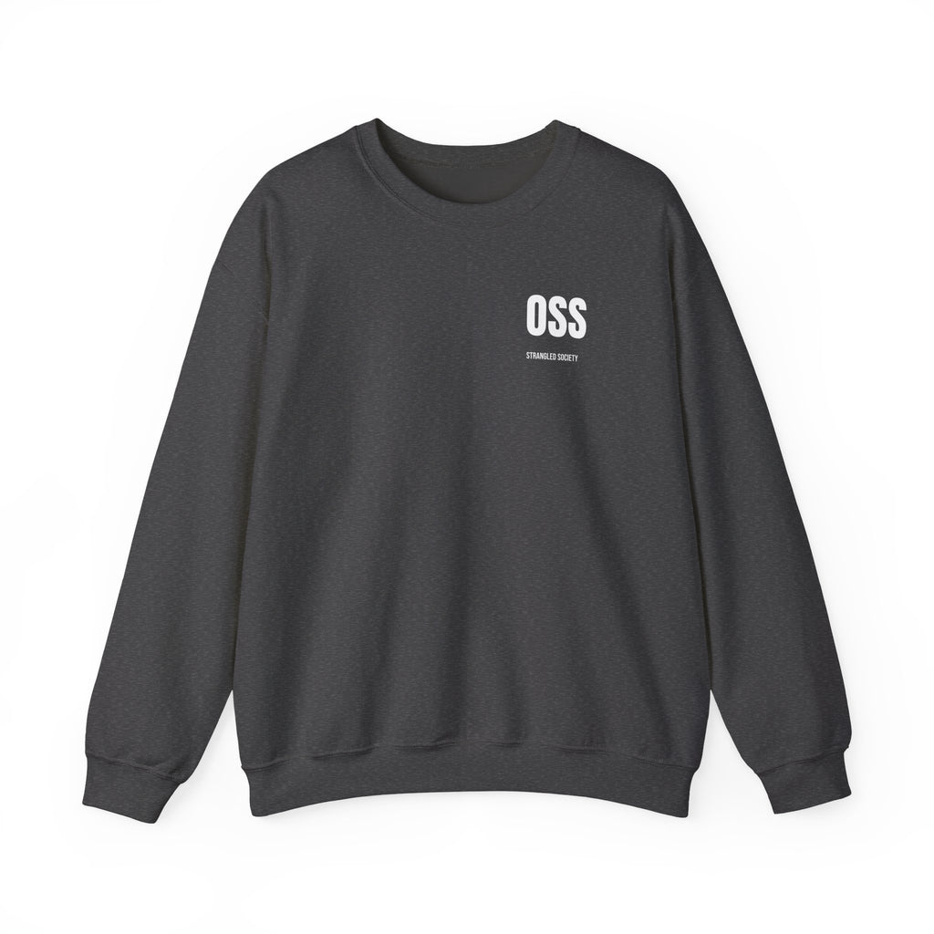 OSS, BJJ White Crewneck Sweatshirt