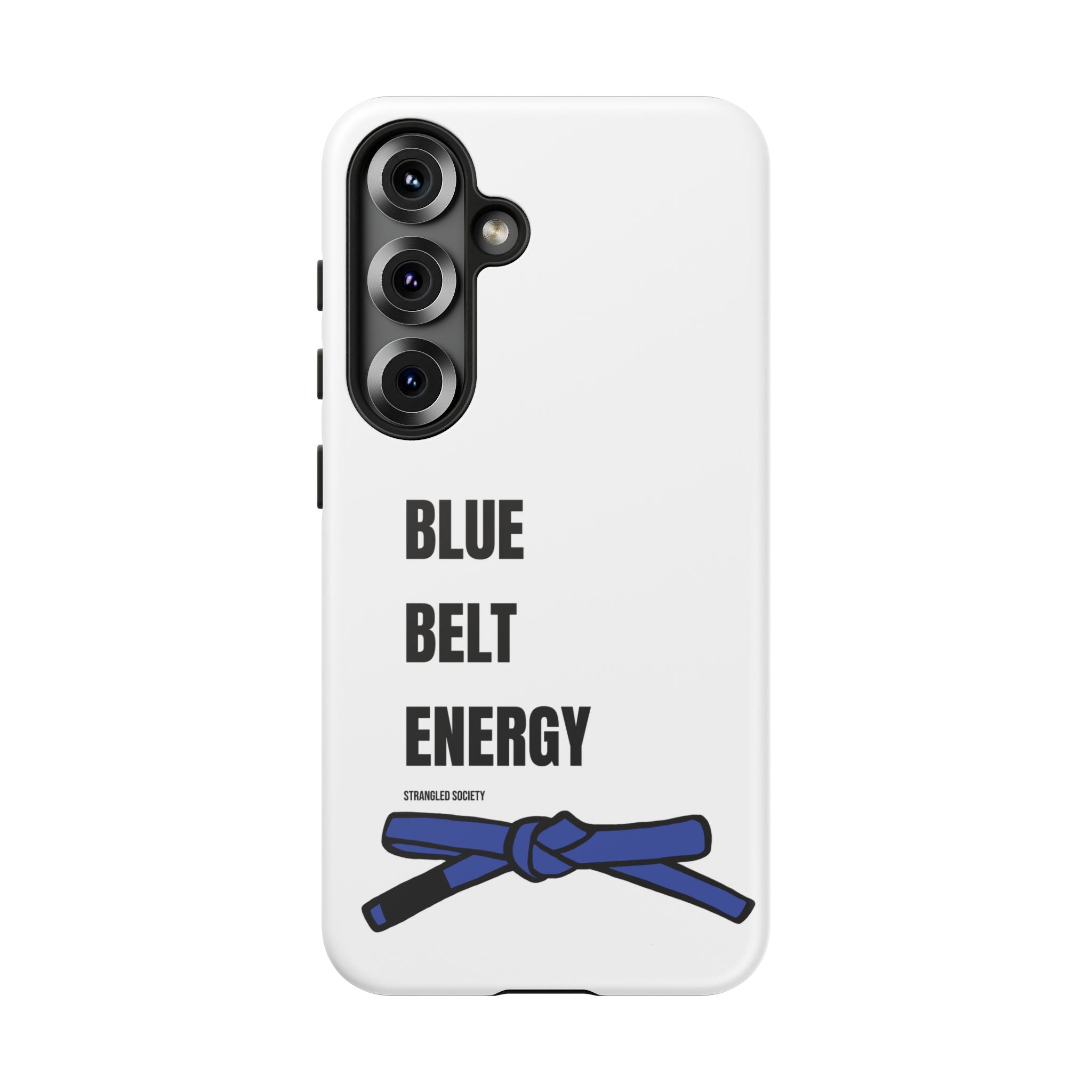 Blue Belt Energy Phone Case, BJJ Blue Belt White Phone Case