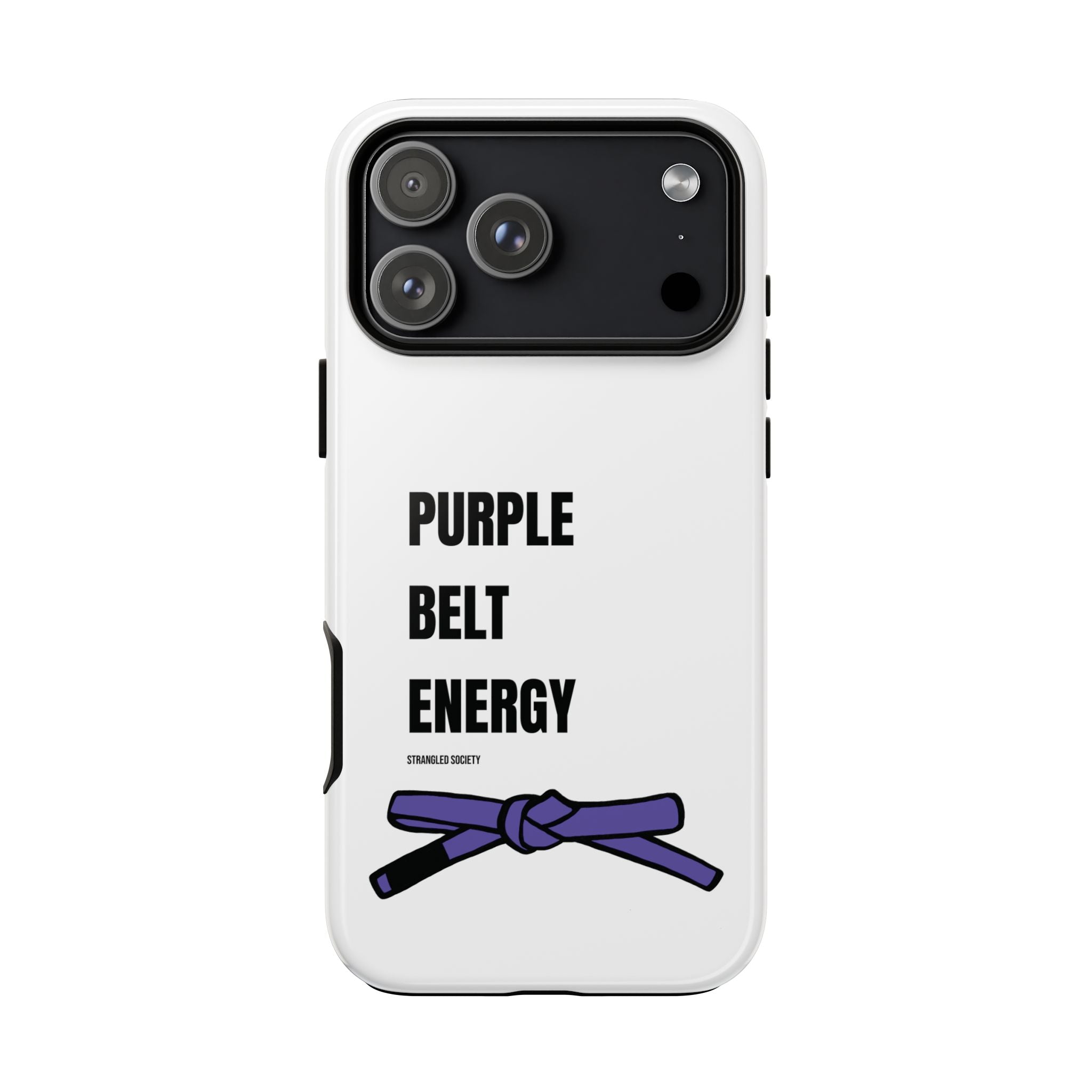 Purple Belt Energy, BJJ Purple Belt White Phone Case