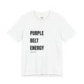 Purple Belt Energy Tee, Minimalist BJJ White T-shirt